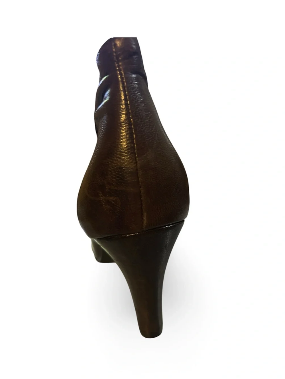 Michelle D Brown Leather Ankle Heel Boots
